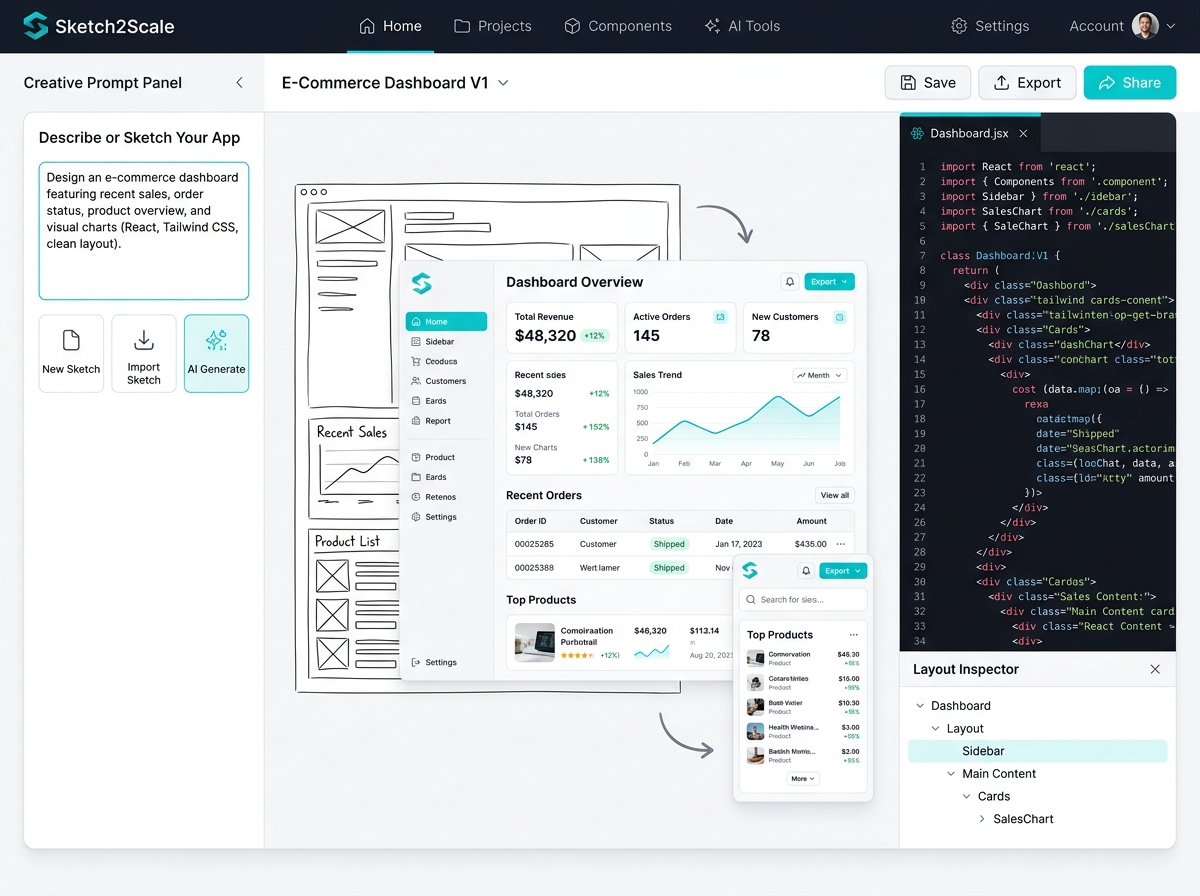 Sketch2Scale Software Canvas — Idea to Production App